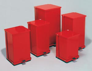 Can Trash Detecto® 8 gal. Square Red Steel Step  .. .  .  